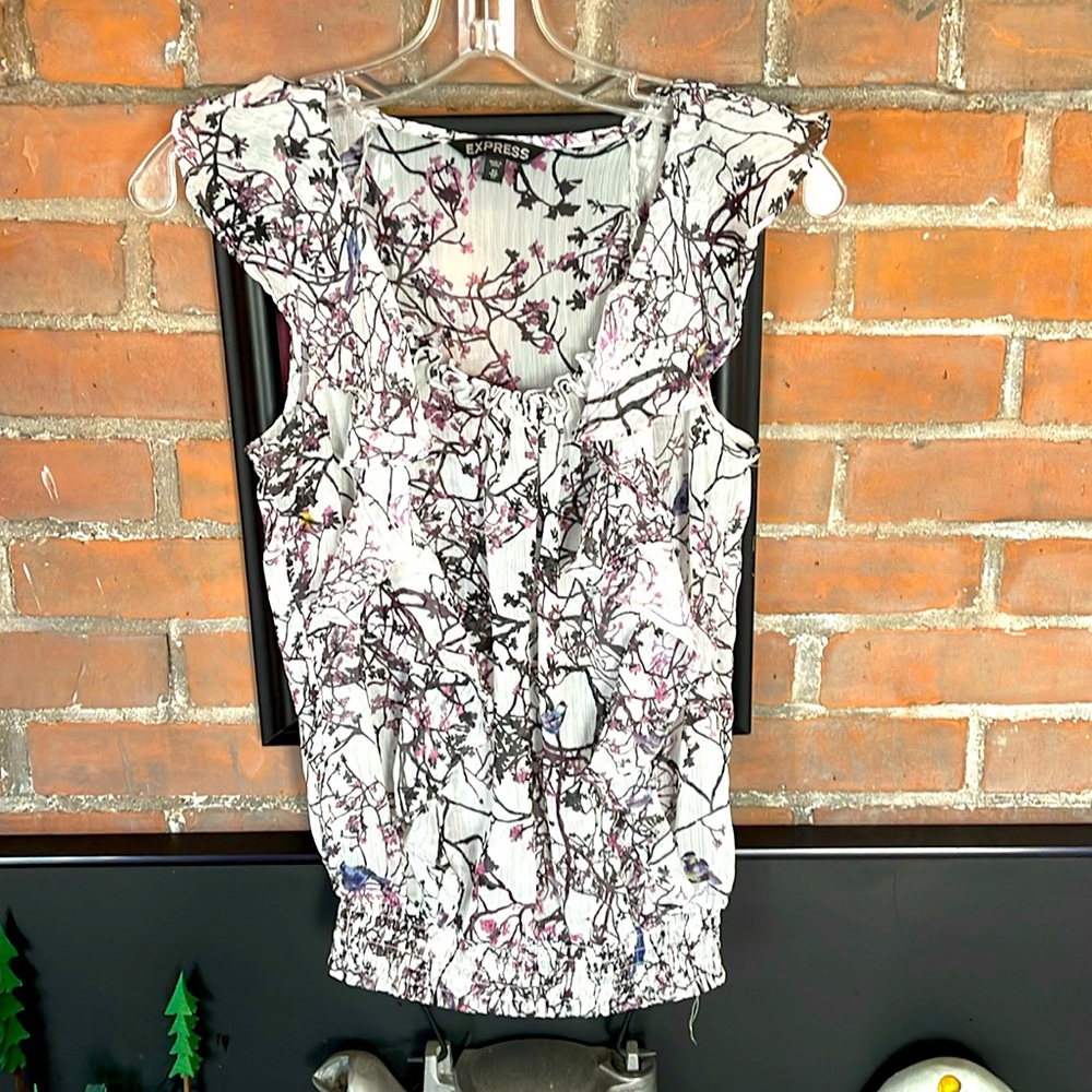 See through ruffled designed blouse from Express.